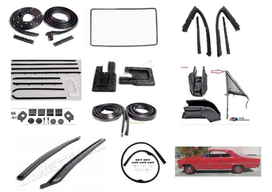 Weatherseal Kit: 66-67 Nova / Chevy II  - 2 door COUPE - Stage 3